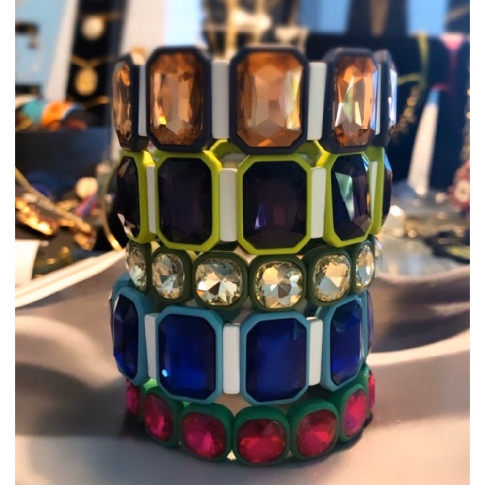Colored Stones Elastic Bracelets